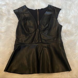 Faux leather top